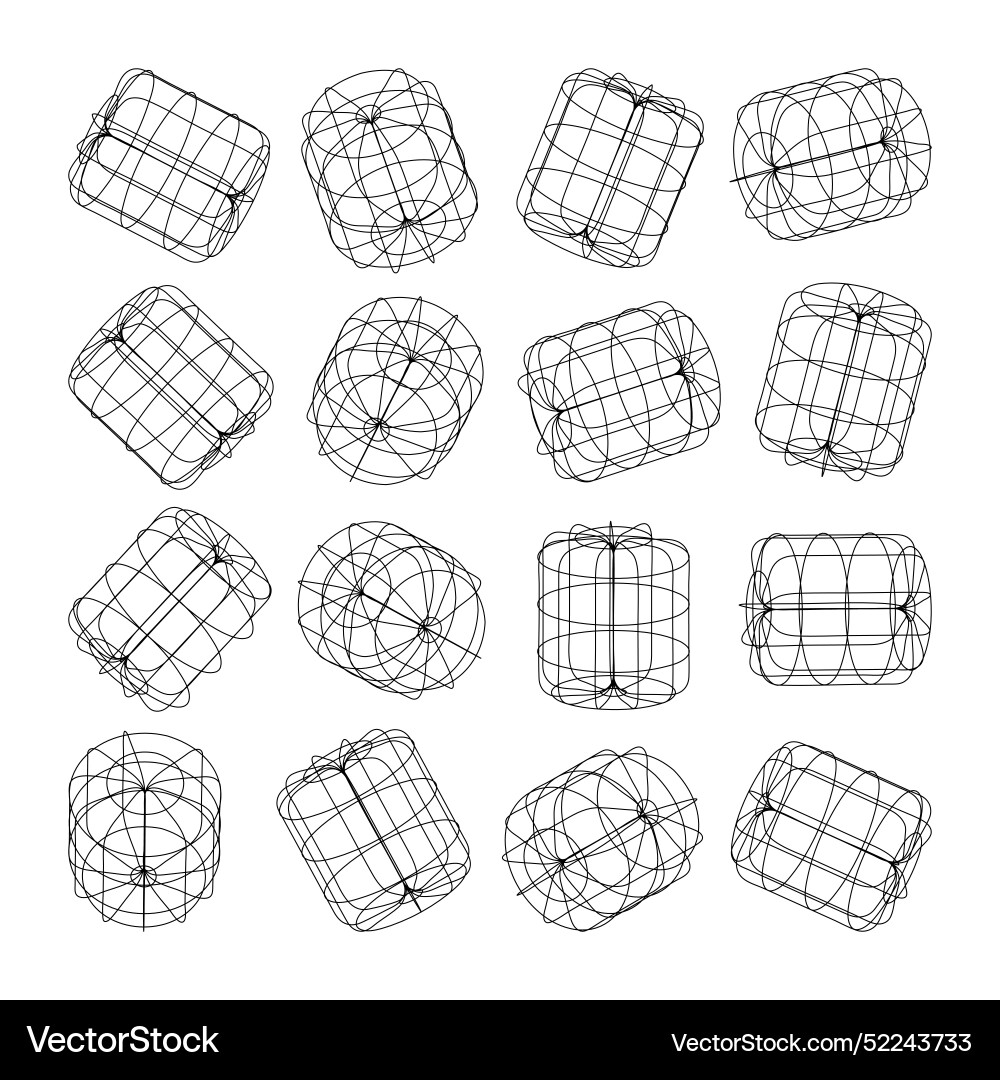 Wireframe lined shapes perspective mesh 3d grid Wireframe lined shapes perspective mesh 3d grid Vector Image