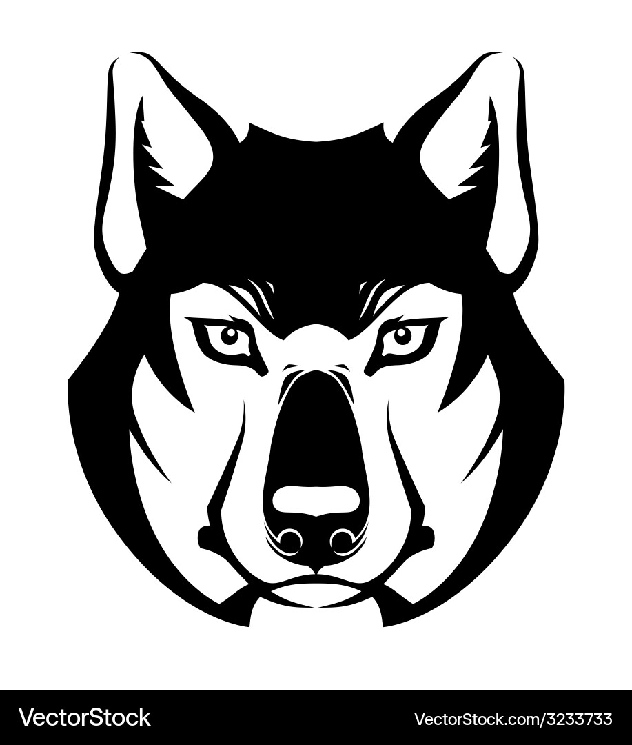 Wolf face symbol vector image