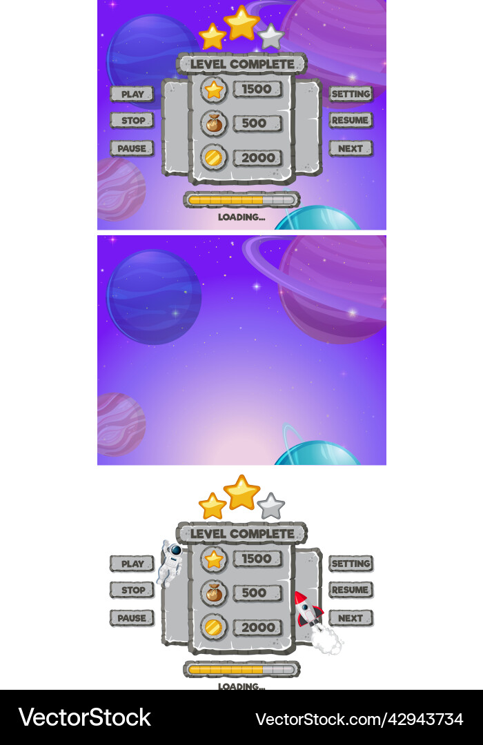 A game background template with elements vector image