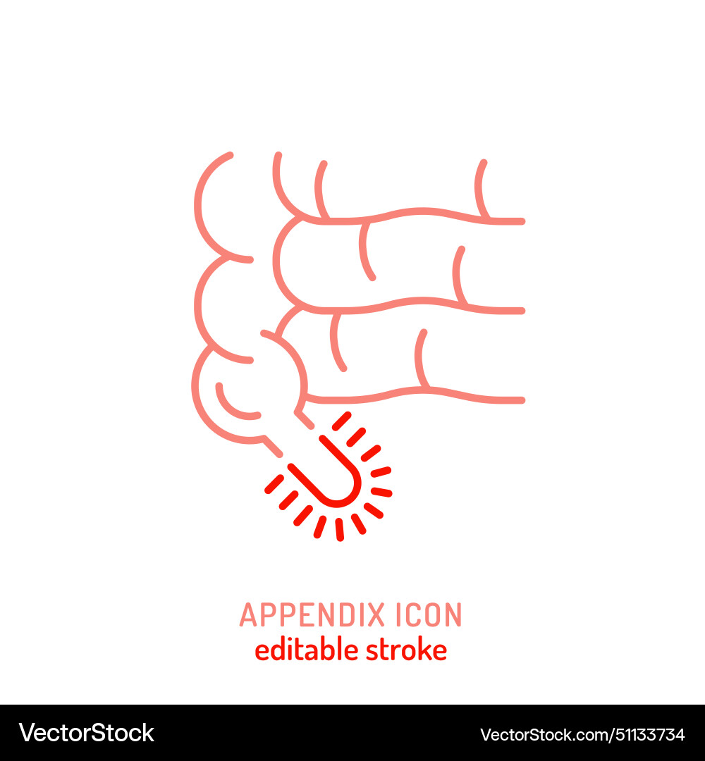 Appendix sign editable vector image