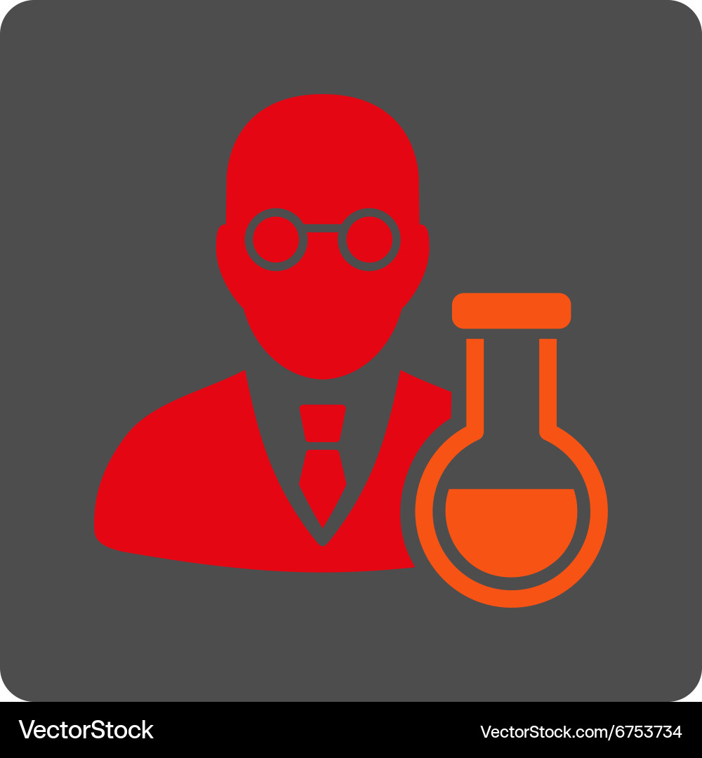 Chemist rounded square button vector image
