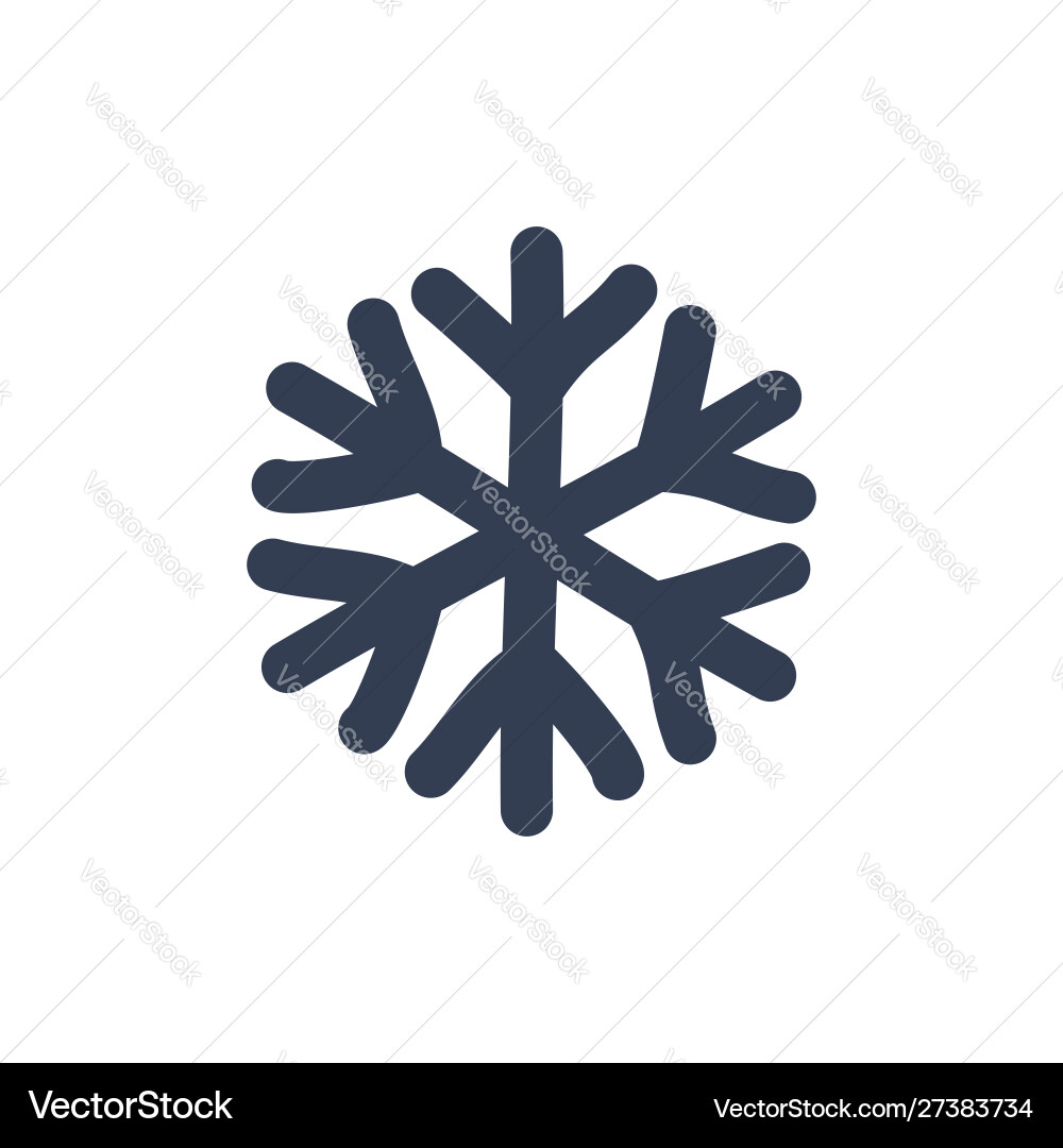 Chsnowflake icon black silhouette snow flake sign Vector Image