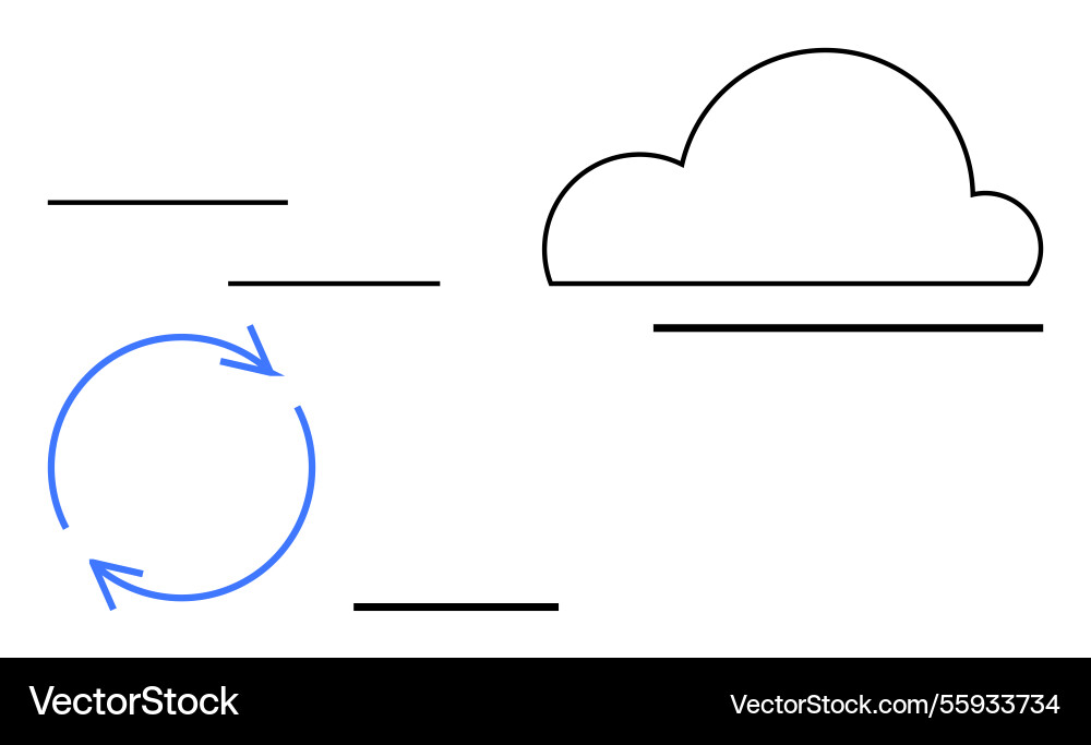 Cloud computing concept with circular arrows Cloud computing concept with circular arrows vector image