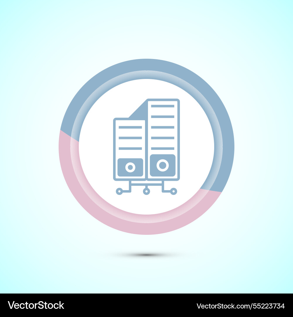 Data center icon design computer server Data center icon design computer server vector image