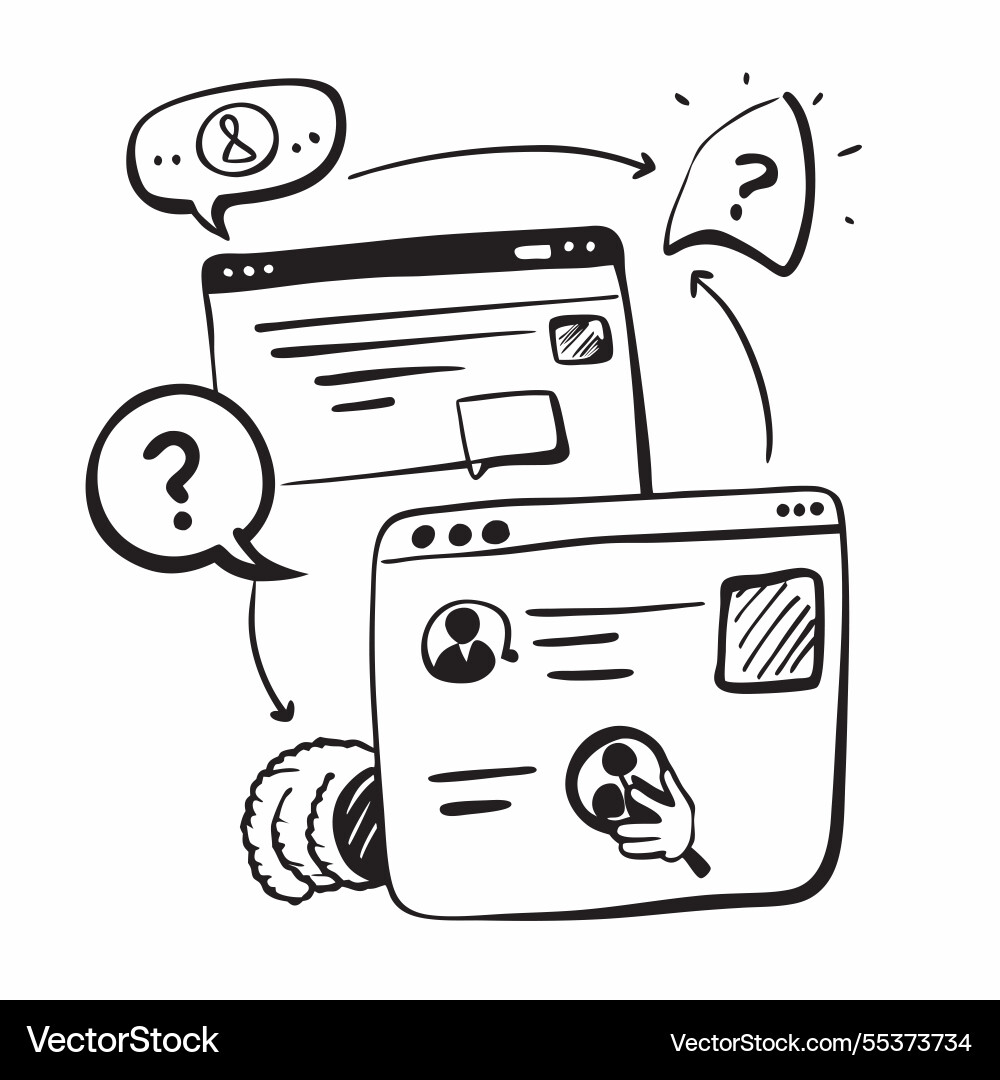 Faq with live chat feature concept as an page Vector Image