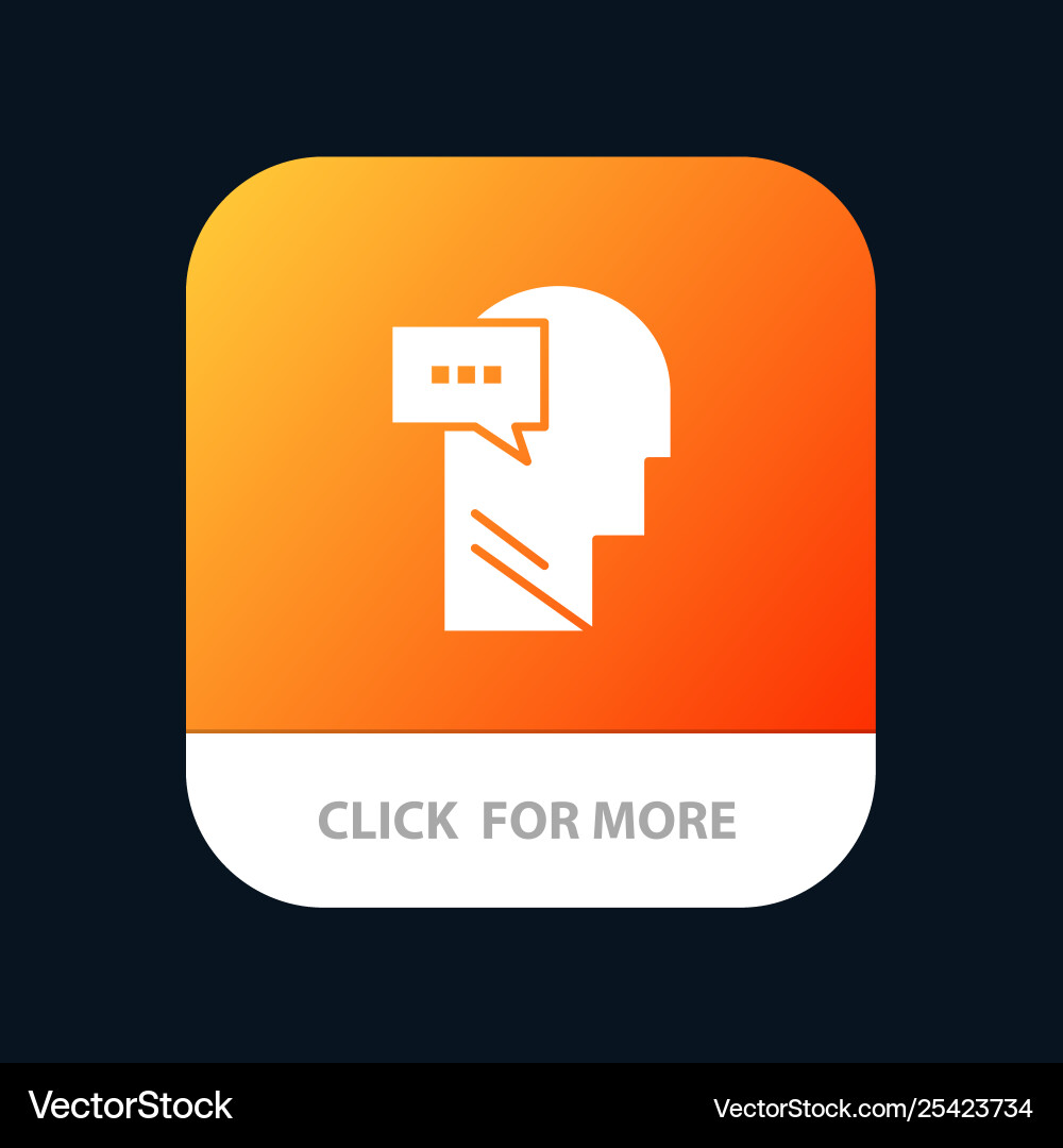 Geist Dialog innere Kopf mobile App-Taste android Geist Dialog innere Kopf mobile App-Taste android vektorbild