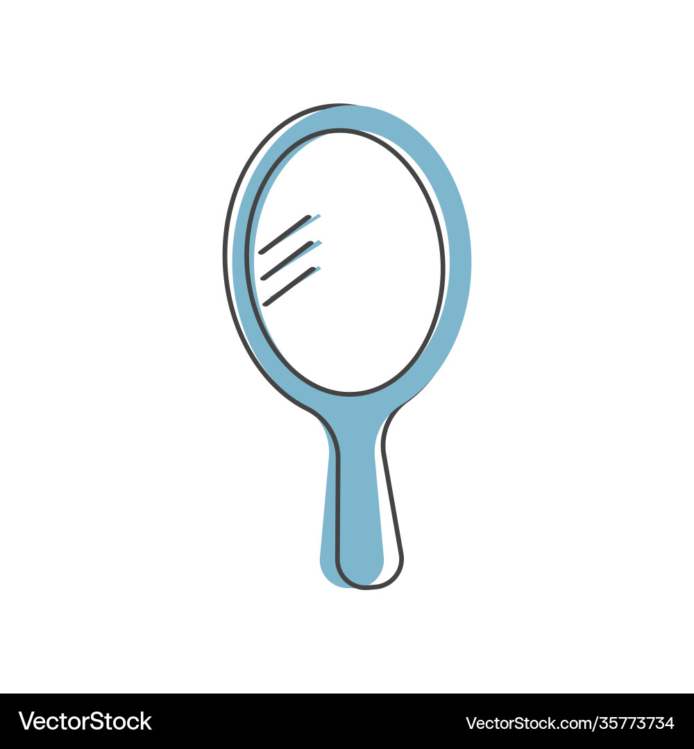 Icon hand mirror for makeup and personal care Icon hand mirror for makeup and personal care vector image