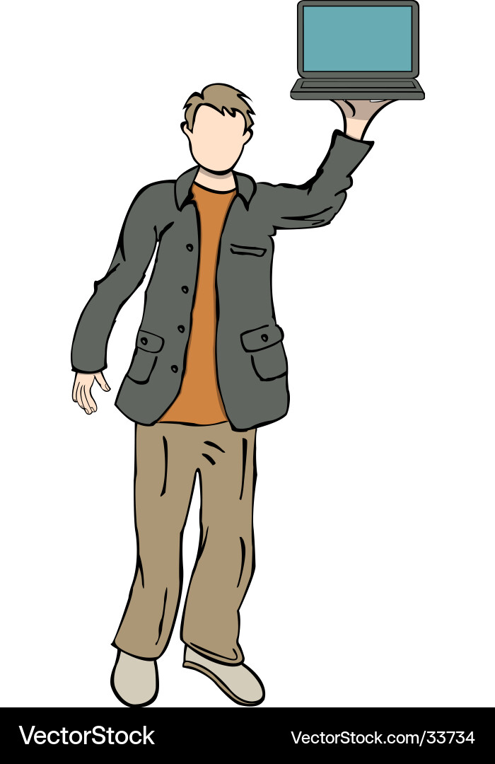Man computer vector image