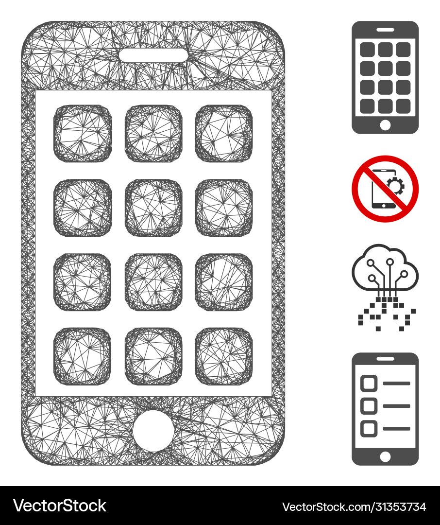Mobile apps web mesh Mobile apps web mesh vector image
