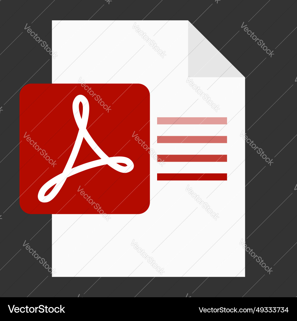 Modern flat design of pdf file icon for web Modern flat design of pdf file icon for web vector image