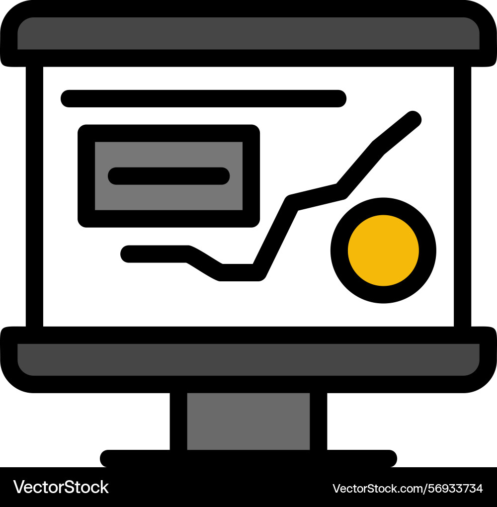 Presentation preview line filled style icon design Vector Image