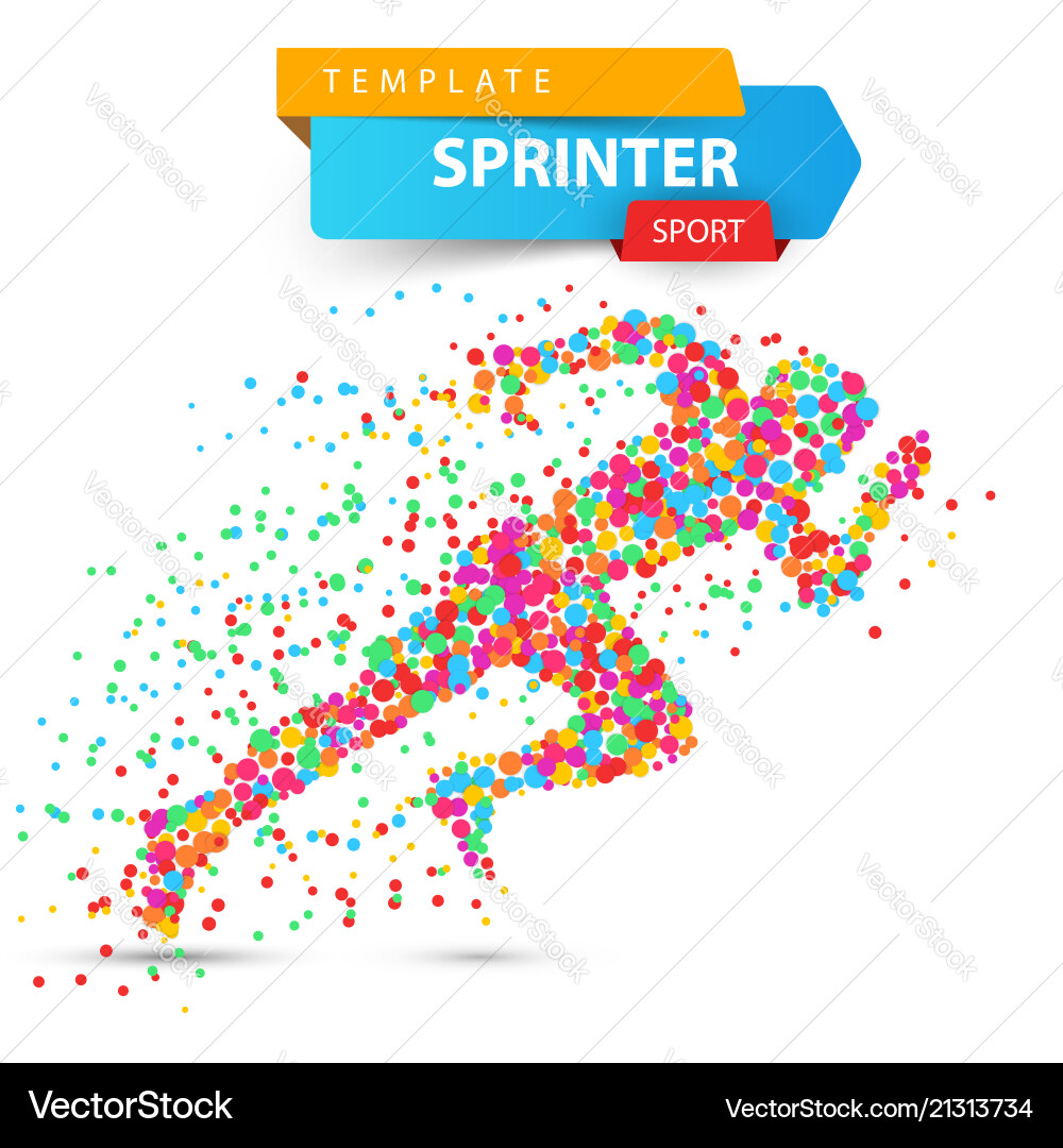 Running Man with Dot Effect Vector Image