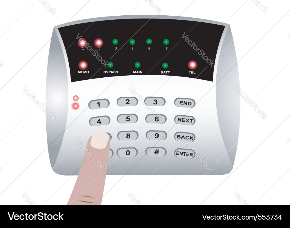 Security System Controls vector image