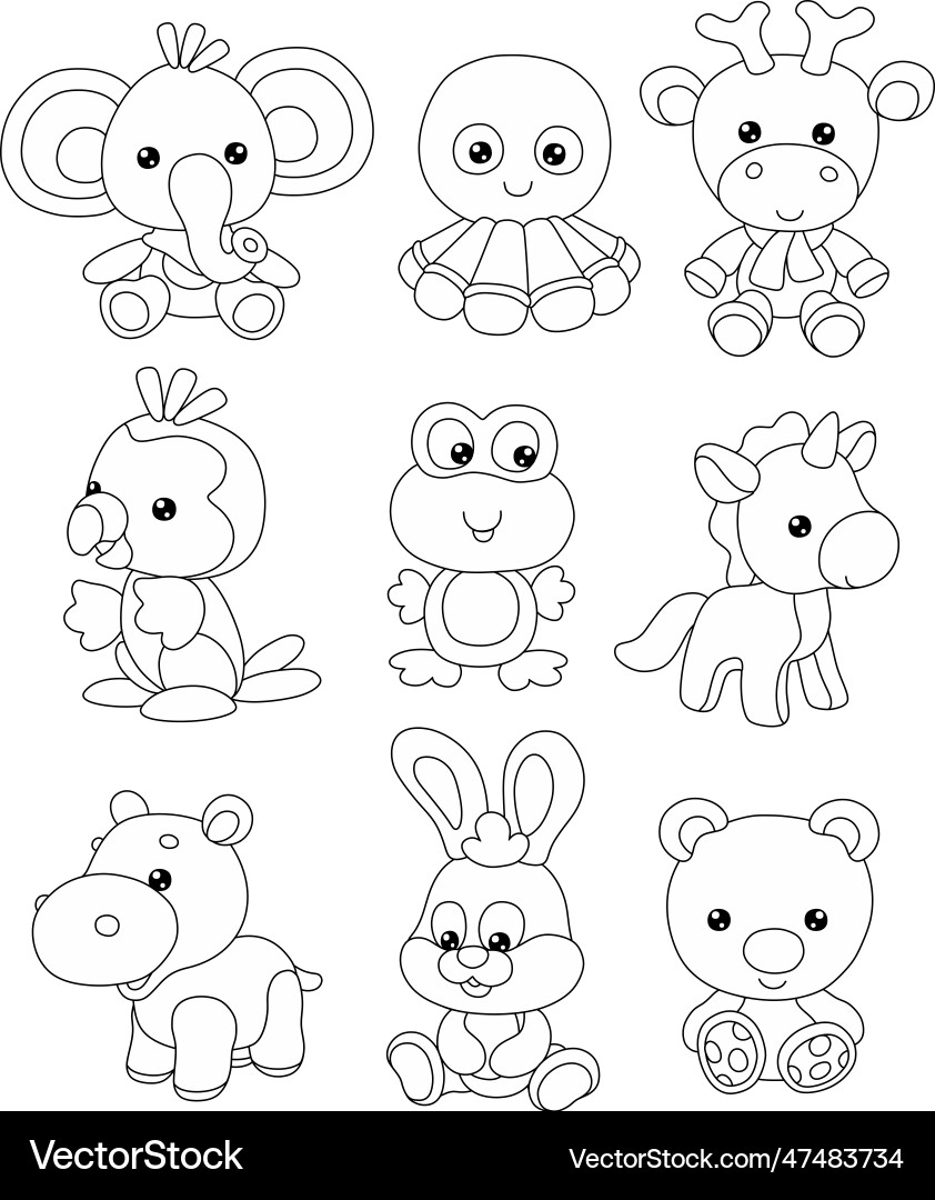 Set von lustigen Baby Tierfiguren kawaii Set von lustigen Baby Tierfiguren kawaii vektorbild