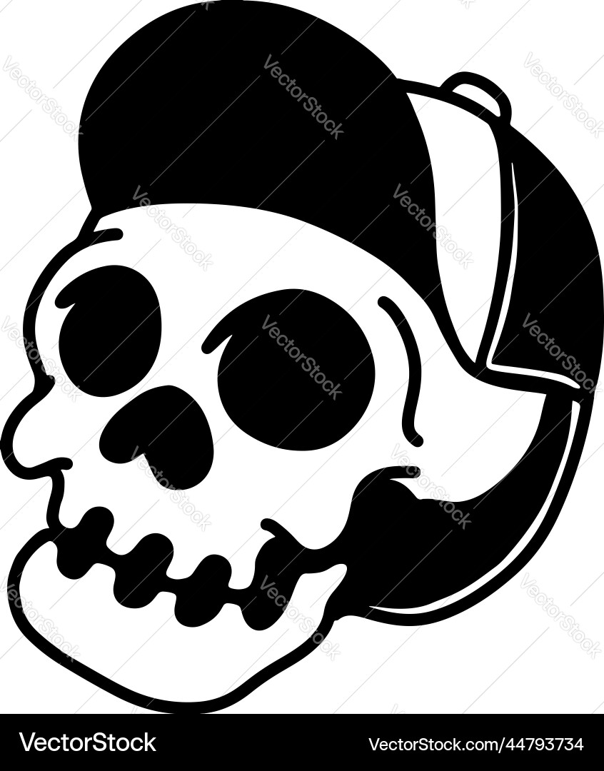 Totenkopf in Baseball Kappe Sommer Thema Design Element Totenkopf in Baseball Kappe Sommer Thema Design Element vektorbild