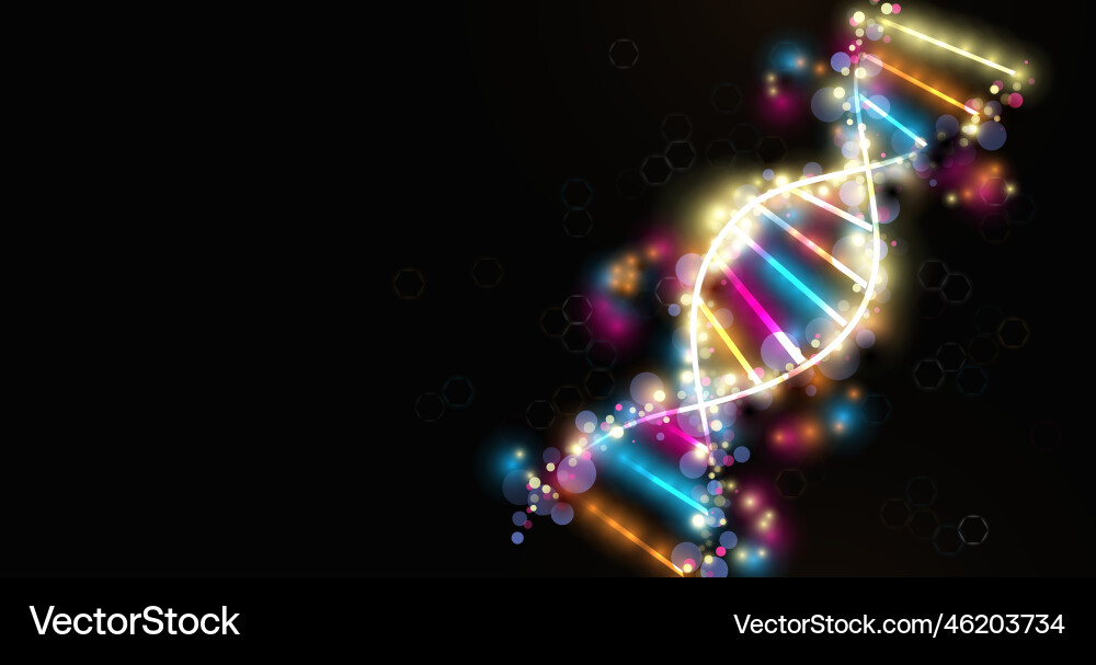 Wireframe dna molecules structure mesh from vector image