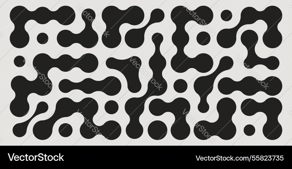 Black metaball shapes pattern Black metaball shapes pattern vector image