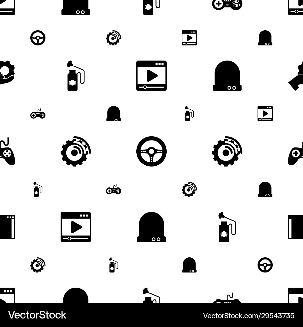 Control icons pattern seamless included editable vector image