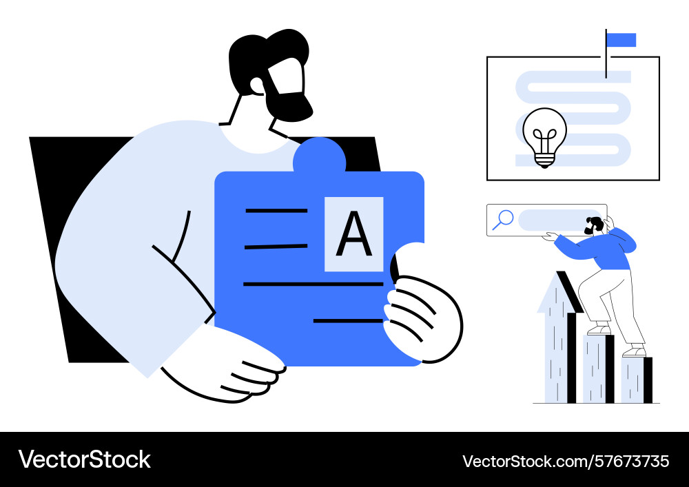 Creative problem solving with puzzle piece Creative problem solving with puzzle piece vector image