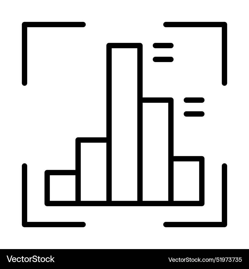 Data analysis icon in thin line style graphic Vector Image