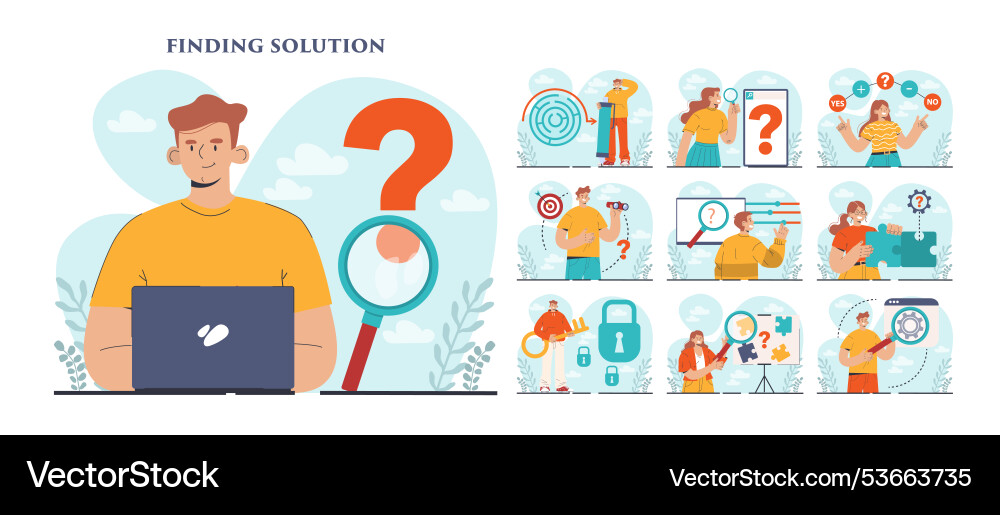 Finding a solution set generation of creative Finding a solution set generation of creative vector image