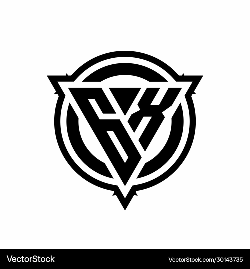 Gx logo with triangle shape and circle Gx logo with triangle shape and circle Vector Image