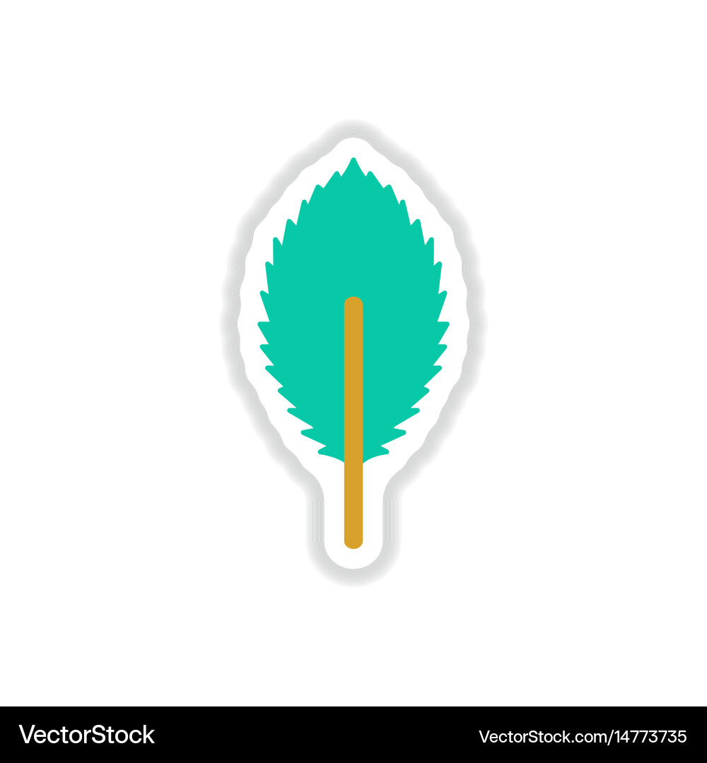 Label with leaf shadow icon design vector image