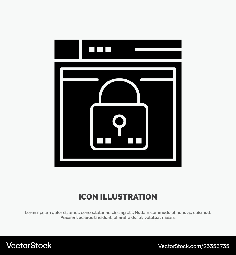 Login secure web layout password lock solid glyph Vector Image