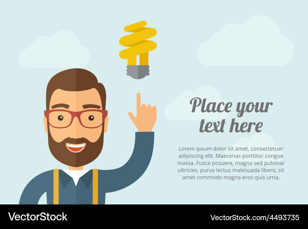 Man with Spiral Lightbulb Vector Image