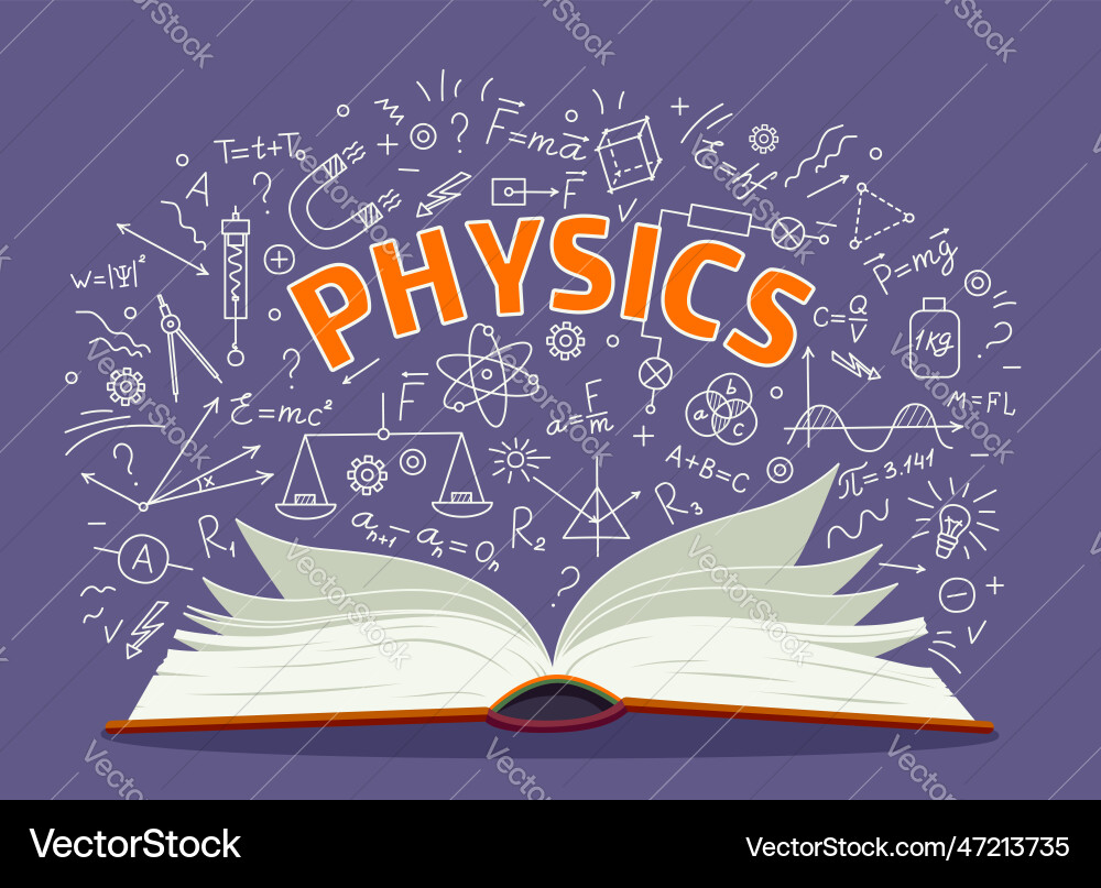 Physikwissenschaft Lehrbuch und Formeln Hintergrund Physikwissenschaft Lehrbuch und Formeln Hintergrund vektorbild