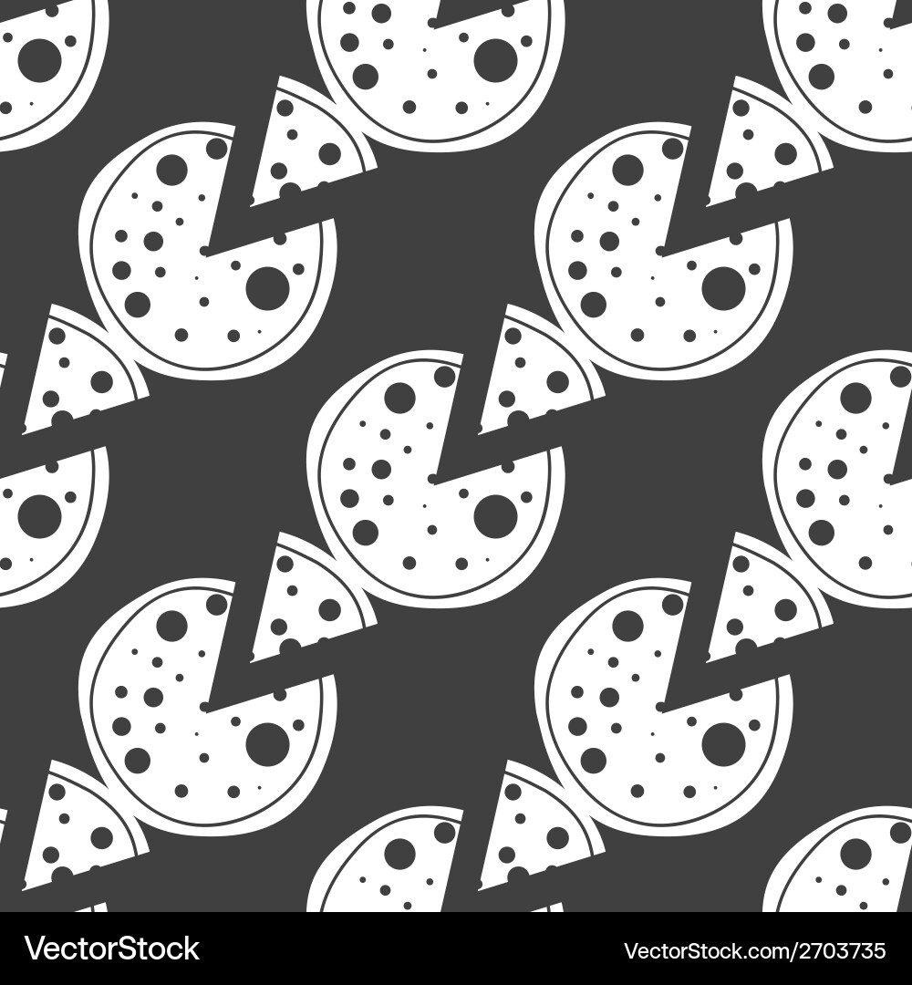 Pizza web icon flat design seamless gray pattern Vector Image