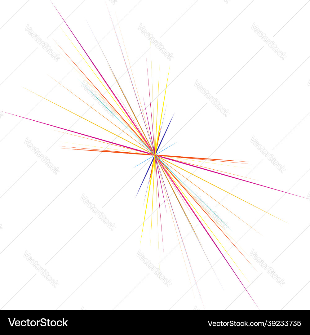 Radial radiating dynamic rays beams lines Vector Image