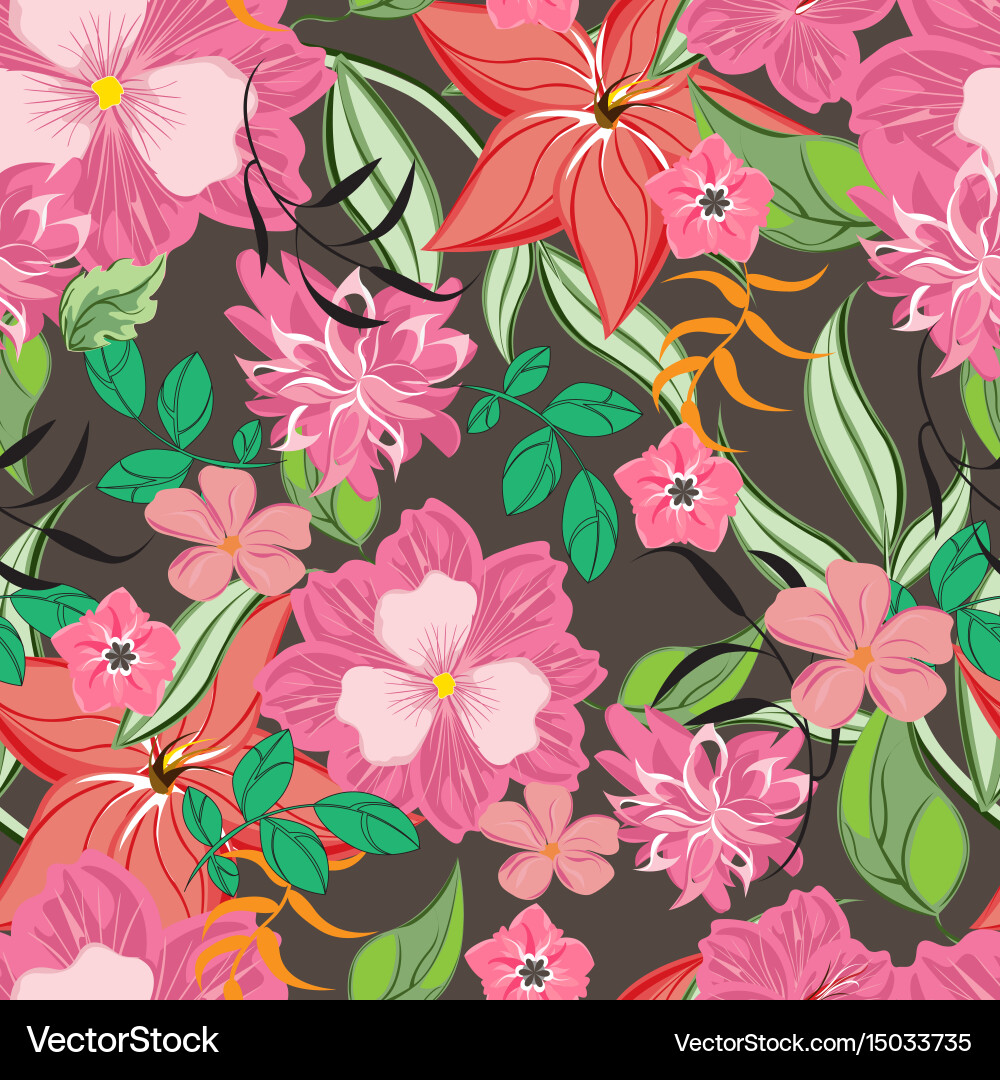 Seamless flowers pattern Vector Image