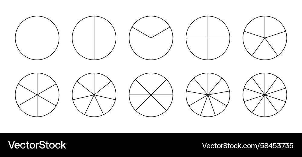 Segmented Pie Chart Template Vector Image
