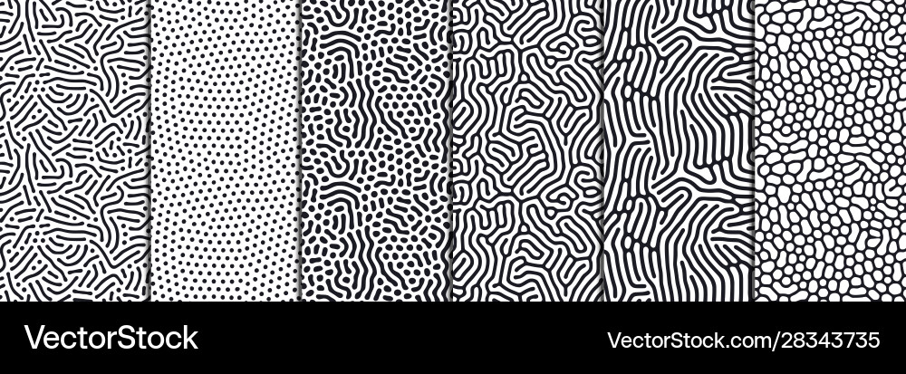 Set organic seamless patterns with rounded Set organic seamless patterns with rounded vector image