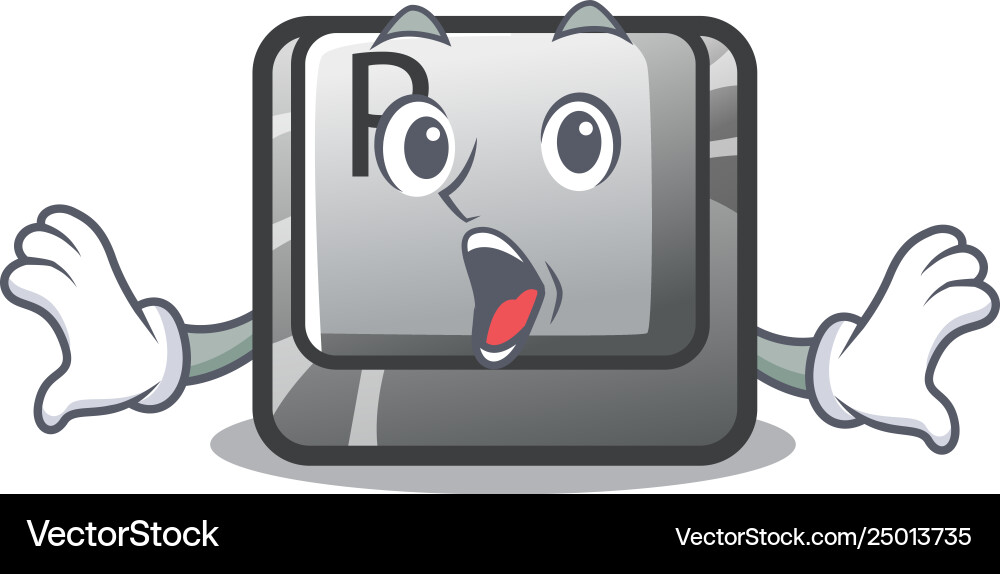 Surprised button p isolated with character Surprised button p isolated with character vector image