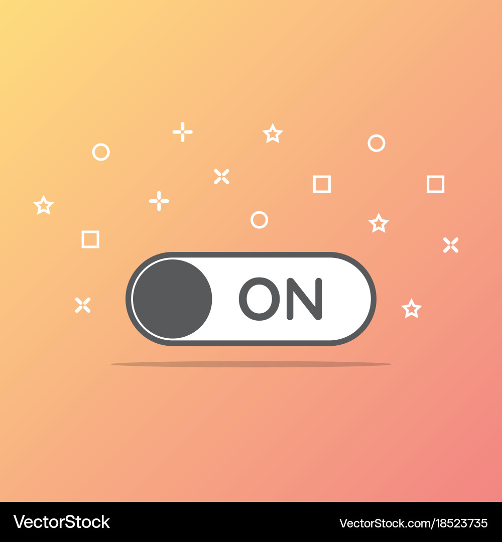 Switch on toggle icon in flat style vector image