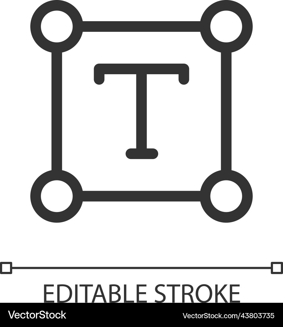 Text pixel perfect linear ui icon Text pixel perfect linear ui icon vector image