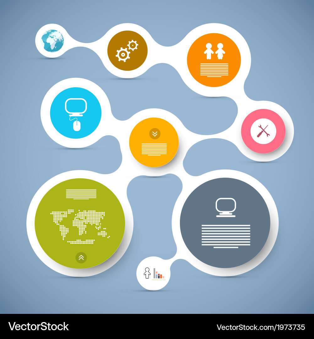 Web template - circle paper infographic layout vector image