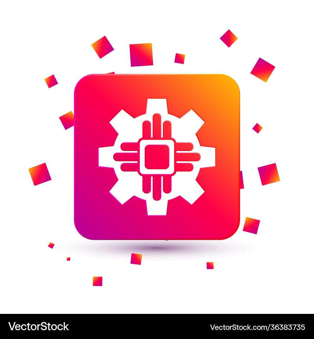 White processor icon isolated on background White processor icon isolated on background vector image