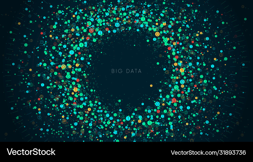 Big data network visualization concept processing Big data network visualization concept processing vector image