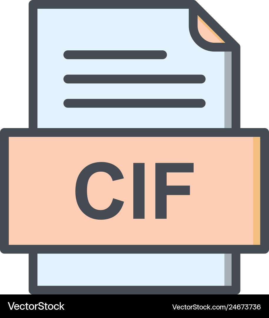 Cif file document icon vector image