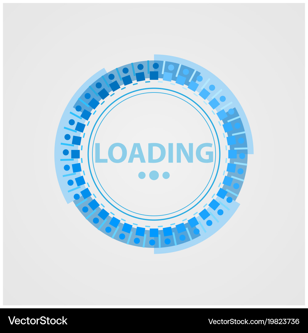 Circular loading sign in a futuristic style Vector Image