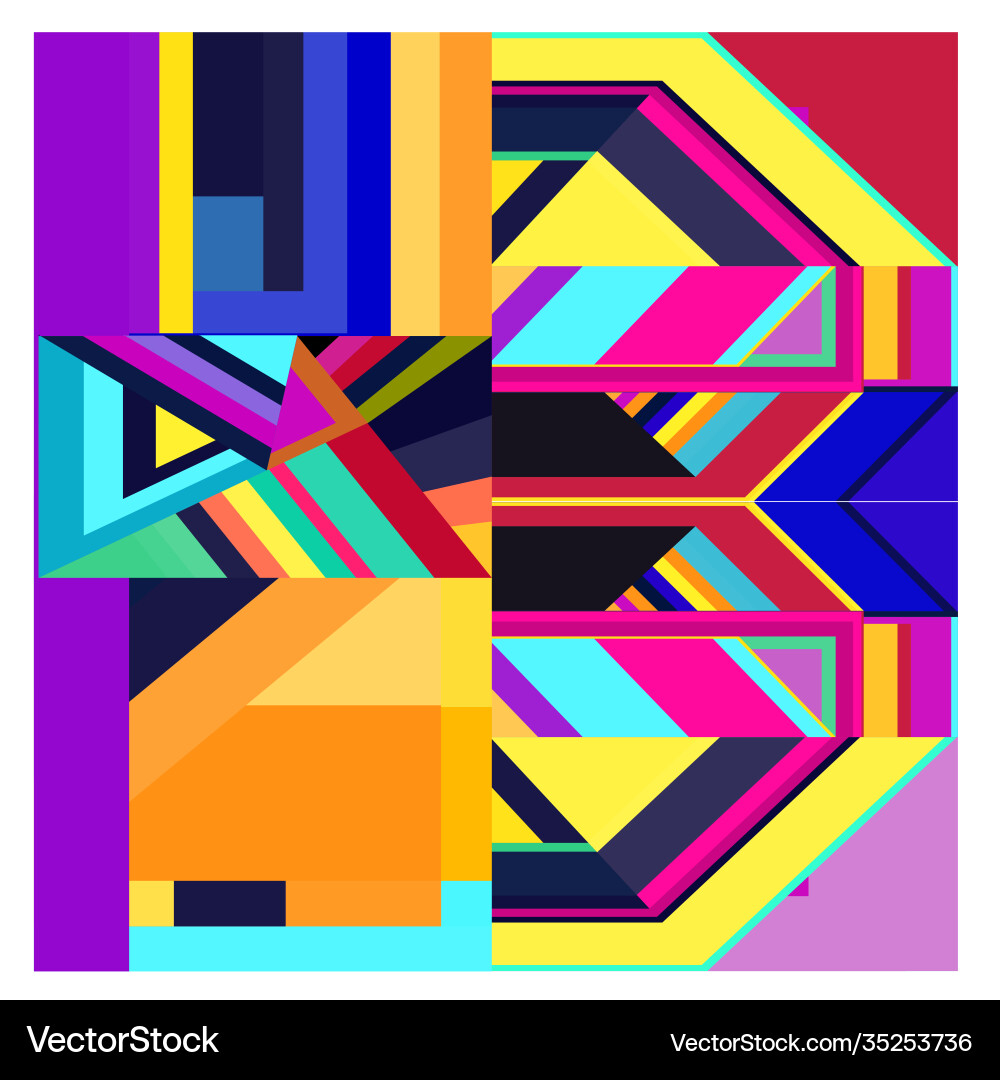 Colorful geometric and curve background pattern vector image