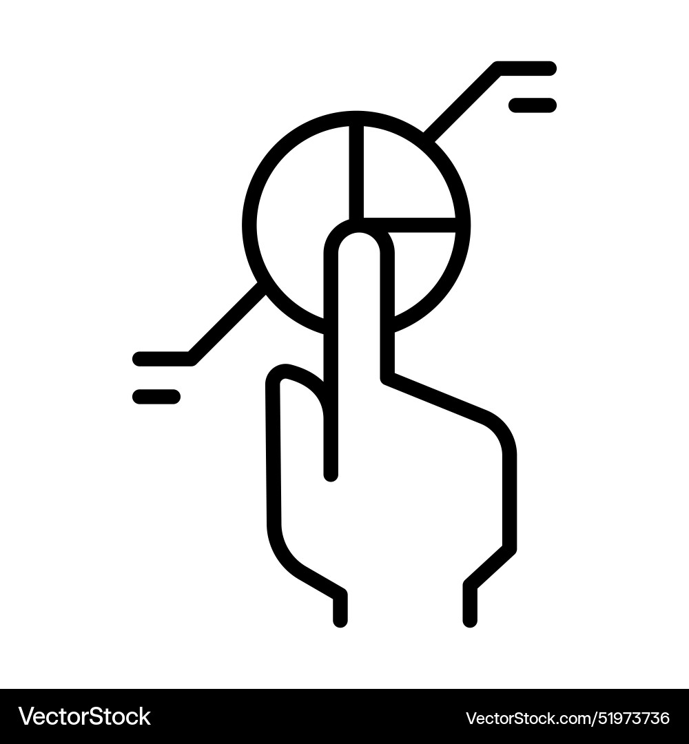 Data analysis icon in thin line style graphic vector image