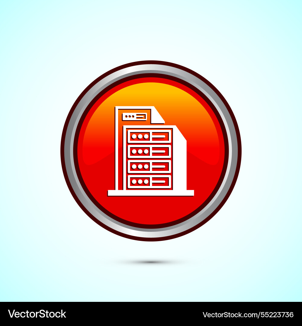 Data center icon design computer server Data center icon design computer server vector image