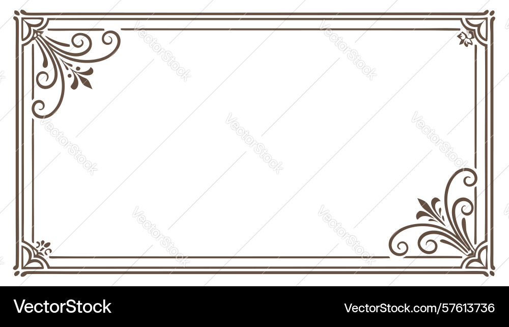 Decorative corner frame with elegant scrollwork Vector Image