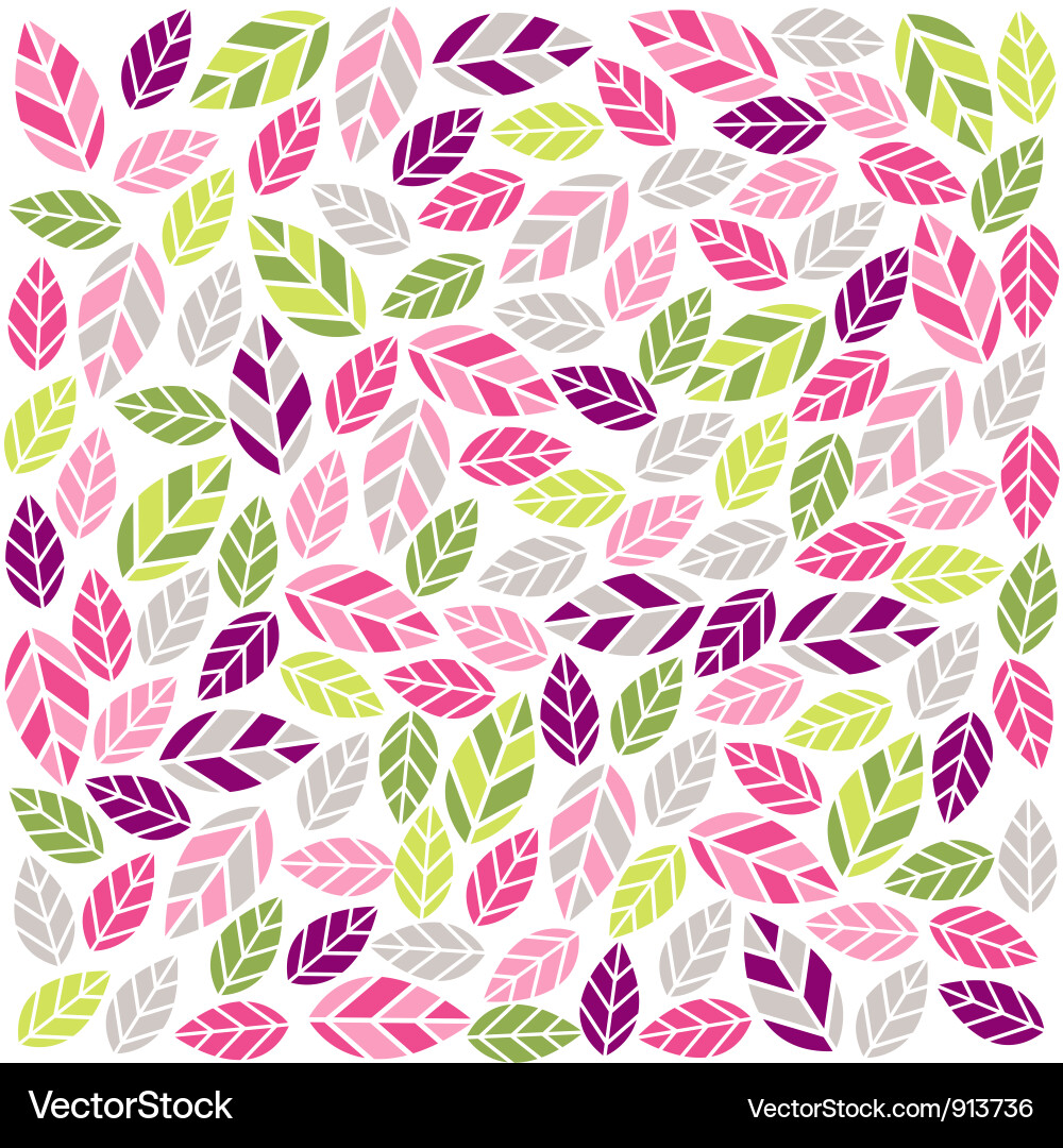 Floral Leaf Pattern - Fabric Texture Vector Image