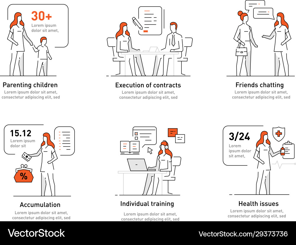 Girl woman various life issues and affairs family Girl woman various life issues and affairs family vector image