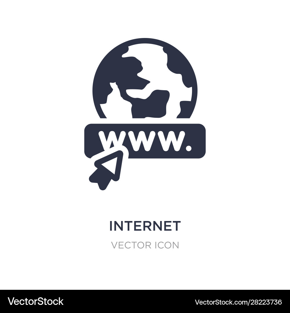 Internet icon on white background simple element Internet icon on white background simple element Vector Image